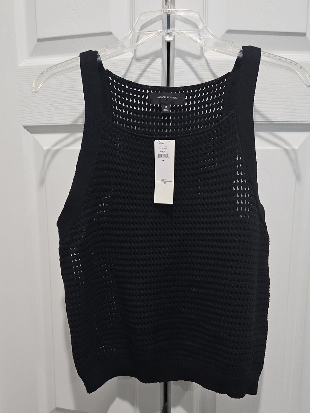 Banana Republic Black Open-Knit Tank